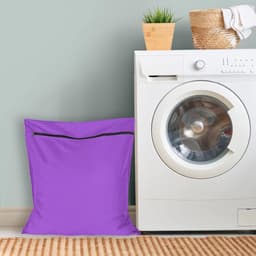 Waszakken voor huisdieren - Waszakken van twill polyester - Grote waszakken met rits - Voorkomt dat waszakken verstopt raken door dierenhaar - wasmachine, 70 x 80 cm，waszak voor huisdieren voor honden, katten en konijnen (paars)- L — thumbnail 3