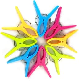 TOVBMUP Clips - Kleurrijk - Strandlakenclips - Plastic clips - Kledingclips - Voor kleding, handdoeken, badhanddoeken, dekens - Verpakking van 8 — thumbnail 4
