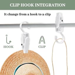 Washaken Clip - Washaken met klemmen - kleerhangers voor sokken - Drooghaak voor kleding - met 360 graden draaibare haak - Sterke plastic wasknijpers- draagbare antislip plastic hangers clips - Veelzijdig - 10stuks - wit — thumbnail 2