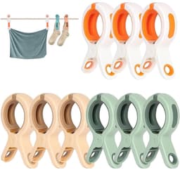 9 Stuks Wasknijpers - Grote Knijpers - Strandlaken Knijpers - Badlaken Clips - Handdoek Klemmen - Heavy Duty Handdoekklemmen - Handdoekklemmen Voor Strandligstoelen- Winddicht - Strandlaken - Clips Voor Strandlaken, Beddengoed En Dikke Kleding — thumbnail 1