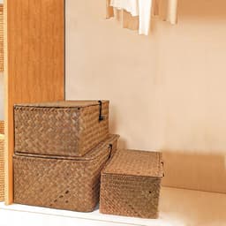 Rieten opbergmand - multifunctionele organizer - 1 stuk - rotan - groot — thumbnail 4