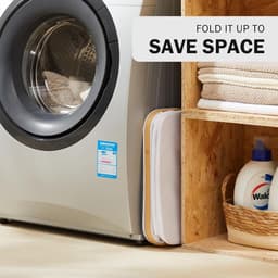 RFWR® Wasmand met Deksel - 48 Liter Smal en Opvouwbaar met Waszak - Houten en Bamboe Design — thumbnail 5