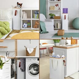 Ruimtebesparende wasmand - 52 liter - beige - Oxford-stof — thumbnail 5