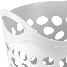 Plasticforte Flexibele wasmand/opbergmand - rond - wit - 35 liter - D40 x H39 cm — thumbnail 3