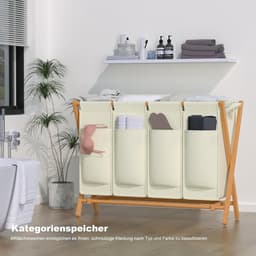Equivera Wasmand 4 Vakken - Wasmand - Wassorteerder - Wasbox — thumbnail 2