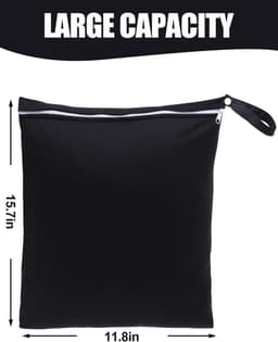 JGS Premium - Set van 2 waterdichte herbruikbare zakken 40 x 30 cm - Voor vuile was en natte kleding - Met ritssluiting - Ideaal voor reizen en thuisgebruik — thumbnail 2