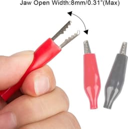JGS Premium - 60 stuks 1.4" Zilveren Krokodillenklemmen met Rode/Zwarte Isolatiehoes voor Laboratorium Testen. — thumbnail 5