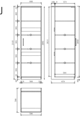 Wasophoogte® Wasmachine Kast Dublin - Wasmachine verhoger - Wasmachine ombouw - 700(D)*2530(B)*2110(H) mm - Wit — thumbnail 5