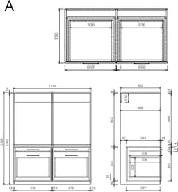 Wasophoogte® Wasmachine Kast Brugge - Wasmachine verhoger - Wasmachine ombouw - 700(D)*1330(B)*2110(H) mm - Zwart — thumbnail 5