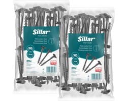 Sillar, grondankers, 12 cm, voor geotextiel, gaas, folie, UV-bestendig, stabiel en duurzaam, PP-kunststof, sterke tuinankers voor het bevestigen van tuinslangen, geotextiel, 200 stuks — afbeelding 1