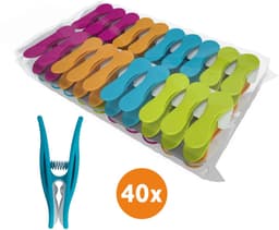 LaundrySpecialist Wasknijpers soft grip - 40 stuks - klein en extra stevig - wasknijpers plastic - wasknijpers kunststof - knijpers plastic — thumbnail 1