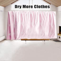 Uitschuifbare waslijn - Droogrek met verstelbare dubbele roestvrijstalen koorden, hotelstijl, robuust, wandmontage, 4,2 m, wit — thumbnail 2