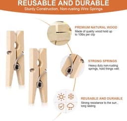 Wasknijpers van hout, 700 x mini-houten knijpers, 2,5 cm houten wasknijpers, duurzame decoratieve klemmen, geschikt voor knutselen, fotowand en verpakking, gastgeschenk — thumbnail 3