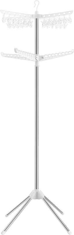 ACAZA Wasrek - Droogrek - Wasrek inklapbaar - 186 cm hoog - 360° Draaibare armen - 27 Haken + 24 clips - Max 16 kg Draagvermogen — thumbnail 1