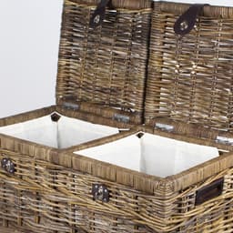 Migo Styling - Wasmand - Duo - 2 klep - Naturel - Brown - 70x35xH65 - Riet - Rotan - Rechthoek — thumbnail 3