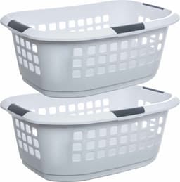 5Five Wasmand extra groot - 2x - wit - kunststof - 51 liter - 67 x 47 x 27 cm - ruime wasmanden — thumbnail 1