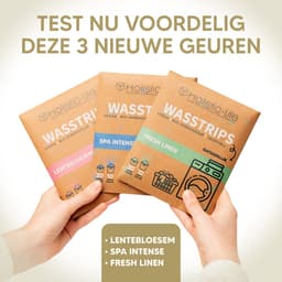 Wasstrips Proefpakket 3x20 Wasbeurten - Fresh Linen - Lentebloesem - Ocean Breeze - Incl. Wasverzachter – Wasmiddeldoekjes Wasdoekjes – Detergent sheets - Vegan — thumbnail 4