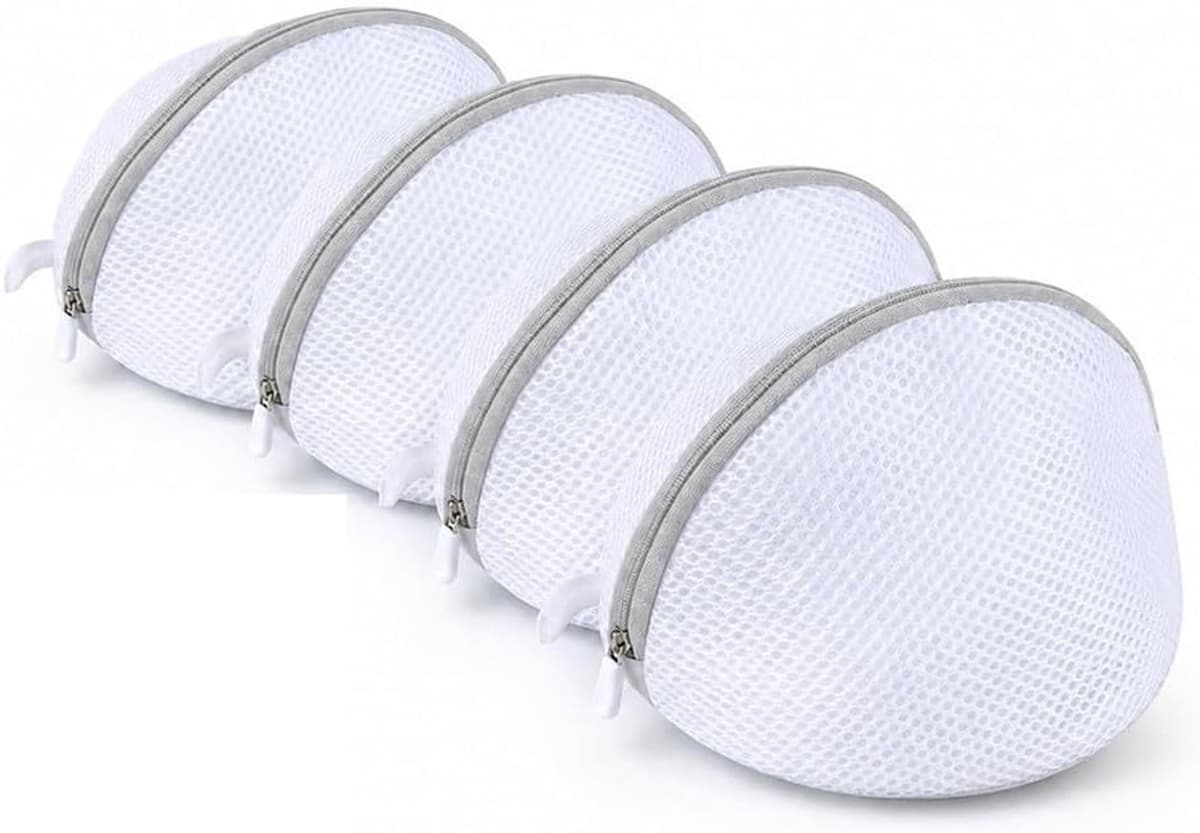 Wasmachine Beha-inzetstukken - Wit - 18 x 16 cm - Waszak met Ritssluiting - Voor Ondergoed en Beha's — afbeelding 1