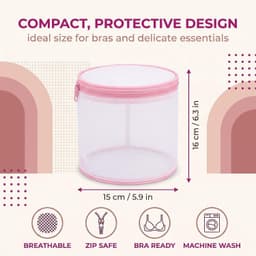 Set van 3 Wasnetjes voor Kleding - Wit - Geschikt voor ondergoed, BH's en Sokjes - Duurzaam Mesh Materiaal — thumbnail 3