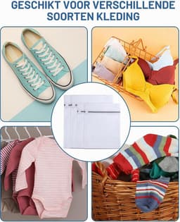 Set van 4 Wasnetten met Rits voor de Wasmachine, Duurzame en Herbruikbare Waszakken voor Kleding, Ondergoed, Sokken en Delicate Stoffen (2L + 2M) — thumbnail 3
