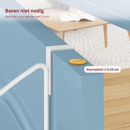 ZRNS® Droogrek Deur - Wasrek Hangend Trapgat - Wasdroger Balkon en Radiator - Uitschuifbaar - Wit — thumbnail 4