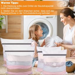 Set van 4 Wasnetten voor Wasmachine - Waszakken met Rits voor Kleding, Ondergoed en Babykleding - 40 x 50 cm en 50 x 60 cm — thumbnail 3