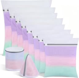 10 Stuks Herbruikbare Wasnetten voor de Wasmachine, Ritssluiting, Ideaal voor Kleding, Ondergoed en Babykleding — thumbnail 1