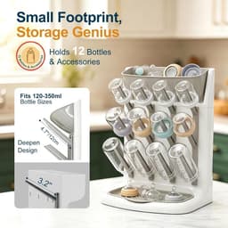 Babyfles Droogrek - Verticale Flesdroger voor Babyflessen en Accessoires - Ruimtebesparende Stand in Grijs voor Efficiënt Drogen — thumbnail 5