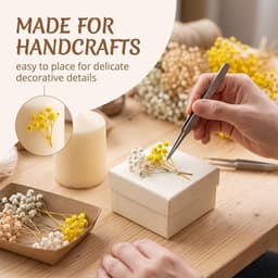 Gedroogde sluierkruid, gedroogde bloemen met geel-witte bloemen, 15 cm lang, voor doe-het-zelf knutselen, kaarsenmaken, harskunst en natuurlijke decoraties — thumbnail 3