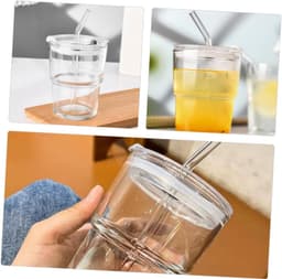 1set Glazen Drinkbeker Met Deksel Waterbeker Met Schattige Vlinderontwerpen Geschikt Voor Thee Melk Frisdrank Duurzaam Praktisch Voor Dagelijks Gebruik — thumbnail 5