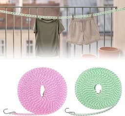 10 m waslijn voor buiten - voor kleding op het balkon - 2 stuks — thumbnail 1