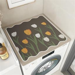 Wasmachine Droger Topmat - Apparaatbeschermer - Apparaten Beschermen - Snel Absorberend - 60 x 60 cm - Grijs — thumbnail 1