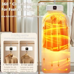 North Collective Portable Droger - Droogrek Elektirsch - Draagbare Droger - Opvouwbaar - Snel Kleding Drogen - Ultra Stil - 10 kg Draaglast - Wit — thumbnail 4