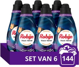 Robijn - Vloeibaar Wasmiddel - Klein & Krachtig - Black Velvet - 6 flessen - 144 wasbeurten - Voordeelverpakking — thumbnail 1