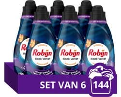 Robijn - Vloeibaar Wasmiddel - Klein & Krachtig - Black Velvet - 6 flessen - 144 wasbeurten - Voordeelverpakking