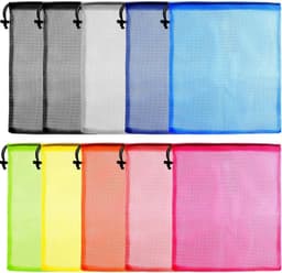 Waszakken 10 Stuks - Kleurige Nylon Mesh Tassen - Trekkoord Sluiting - Ideaal voor Opbergen en Reizen - ShopVlot — thumbnail 1