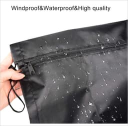 Droogmolen Hoes - Beschermhoes - Waterdichte beschermhoes voor draaibare waslijn -Droogmolenhoes - Beschermhoes - Heavy Duty Roterende Waslijn Afdekking met Rits - gemaakt van 210D Oxford-stof - UV-bestendig -Bestendig Stofdicht - 165x16x16 cm -Zwart — thumbnail 3