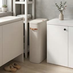 Vurnomi Wasmand - Wasmand met deksel - Waszakken - Handgrepen - Waterafstotend - Opvouwbaar - Binnenzak - 65 L - Cappuccinobeige — thumbnail 5