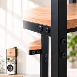 Wasmachine rek - 170x64x27 cm - met kast - zwart-natuur — thumbnail 5