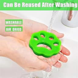 4 Stuks ontharingsfilters voor huisdieren Wasmachine Haarverwijderaar Herbruikbare schoonmaakaccessoires (groen, oranje) — thumbnail 2