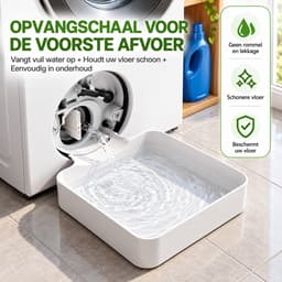 Kaiyaya - wasmachine lekbak 4-delige set - met universele en Samsung geleidingsplaat - waterdicht en duurzaam - voor vloerbescherming in wasruimte - wit — thumbnail 3