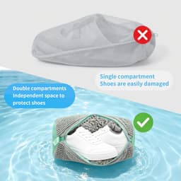 Waszakken voor schoenen, waszak voor schoenen, wasmachine met 360° reiniging, verborgen ritssluiting, herbruikbaar, voor sportschoenen, tennisschoenen (grijs) — thumbnail 5