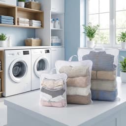 Grote waszakken set van 3, wasnetten voor wasmachine, met rits, ideaal voor blouses, truien en sjaals — thumbnail 4