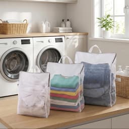 Grote waszakken set van 3, wasnetten voor wasmachine, met rits, ideaal voor blouses, truien en sjaals — thumbnail 2