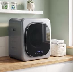 COVREO Wasdroger met smart modus en 6 tijdstanden – 48x40x56 cm – Luchtafvoerdroger met RVS trommel – voor 4 kg was – Zilver — thumbnail 1