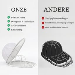 Cap Washer - 2 stuks - Beschermt Petten tegen Vervorming - Inclusief waszak met ritssluiting - Wasaccessoire - Voor Platte en Gebogen Petten - wit — thumbnail 3