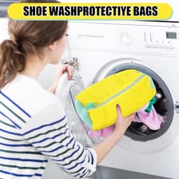 2 stuks schoenwaszak, schoenwaszak, wasmachine, dikke schoenwaszak, verhoogde wrijving binnenin, met ritssluiting, herbruikbare sneakerwaszak — thumbnail 4
