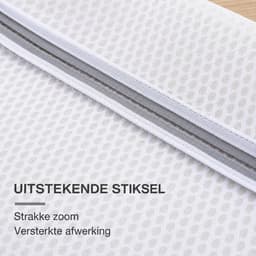 Kaiyaya - Waszakken set (2 stuks) - Beschermt wasgoed en wasmachine - Honingraat grof mesh - Met rits en beschermband - Voor wasmachine, lingerie, sokken - Wit, extra groot 60x60 cm — thumbnail 5