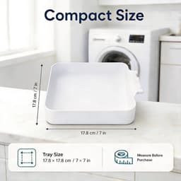 Lekbak Wasmachine - Afvoerbak voor wasmachines - Wasmachine Wateropvangbak - Wasmachine opvangbak - voor wasmachine en vaatwasser - Opvangbak - Lekbak - Wateropvangbak - voor kelders, appartementen, stacaravans, garages, woningen - 17.8*17.8 cm - wit — thumbnail 5