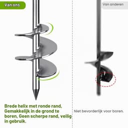 Grondankers - 76 cm - Set van 4 - Volledig gelast Staal met Verchroomde Coating - Voor Trampolines en Schuren — thumbnail 3